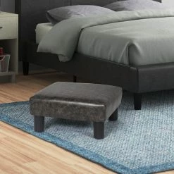 Best Sale 👍 Adeco Small Footstool PU Leather Ottoman Square Footrest Stool Modern ✨ -Adeco Shop Adeco Small Footstool PU Leather Ottoman Square Footrest Stool Modern 2