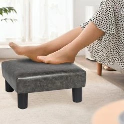 Best Sale 👍 Adeco Small Footstool PU Leather Ottoman Square Footrest Stool Modern ✨ -Adeco Shop Adeco Small Footstool PU Leather Ottoman Square Footrest Stool Modern 3