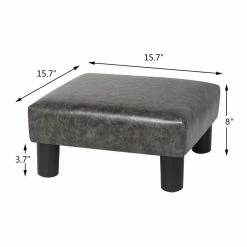 Best Sale 👍 Adeco Small Footstool PU Leather Ottoman Square Footrest Stool Modern ✨ -Adeco Shop Adeco Small Footstool PU Leather Ottoman Square Footrest Stool Modern 5