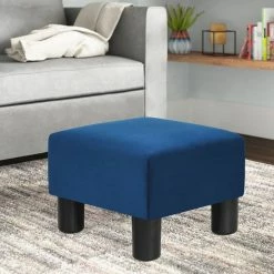 Best deal 🔥 Adeco Small Footstool Velvet Ottoman Footrest Modern Bedroom Square 👏
