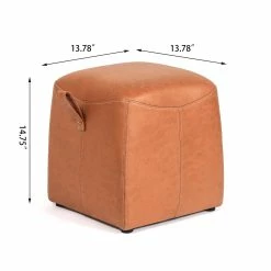 Flash Sale 😉 Adeco Small Ottoman Foot Rest Stool With Drawstring Dark Orange 👍 -Adeco Shop Adeco Small Ottoman Foot Rest Stool with Drawstring 7