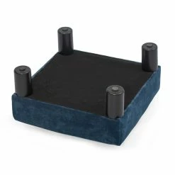 Cheapest 🔔 Adeco Ottoman Upholstered Fabric Footrest Pet Steps 🐶 Dog Stair Stool,Footstool / Footrest - Geometric Art Navy Blue ❤️ -Adeco Shop Adeco Small Ottoman Upholstered Fabric Footrest Pet Steps Dog Stair Stool 2