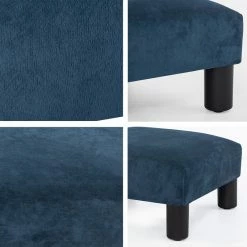 Cheapest 🔔 Adeco Ottoman Upholstered Fabric Footrest Pet Steps 🐶 Dog Stair Stool,Footstool / Footrest - Geometric Art Navy Blue ❤️ -Adeco Shop Adeco Small Ottoman Upholstered Fabric Footrest Pet Steps Dog Stair Stool 3