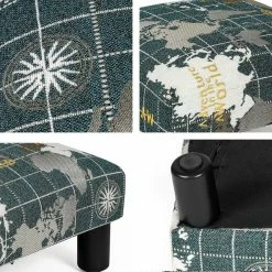 New 🛒 Adeco Small Ottoman Upholstered Footrest- Pet Steps 🐕 Dog Stairs Stool Blue 🔔 -Adeco Shop Adeco Small Ottoman Upholstered Footrest Pet Steps Dog Stairs Stool 25