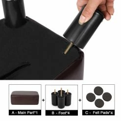 Flash Sale 🥰 Adeco Small Rectangle Footstool PU Leather Ottoman Footrest Modern Black 🎁 31 Flash Sale 🥰 Adeco Small Rectangle Footstool PU Leather Ottoman Footrest Modern Black 🎁 -Adeco Shop Adeco Small Rectangle Footstool PU Leather Ottoman Footrest Modern 14