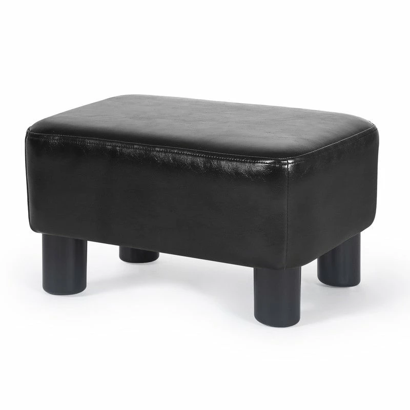 Flash Sale 🥰 Adeco Small Rectangle Footstool PU Leather Ottoman Footrest Modern Black 🎁 5 Flash Sale 🥰 Adeco Small Rectangle Footstool PU Leather Ottoman Footrest Modern Black 🎁 - Image 3