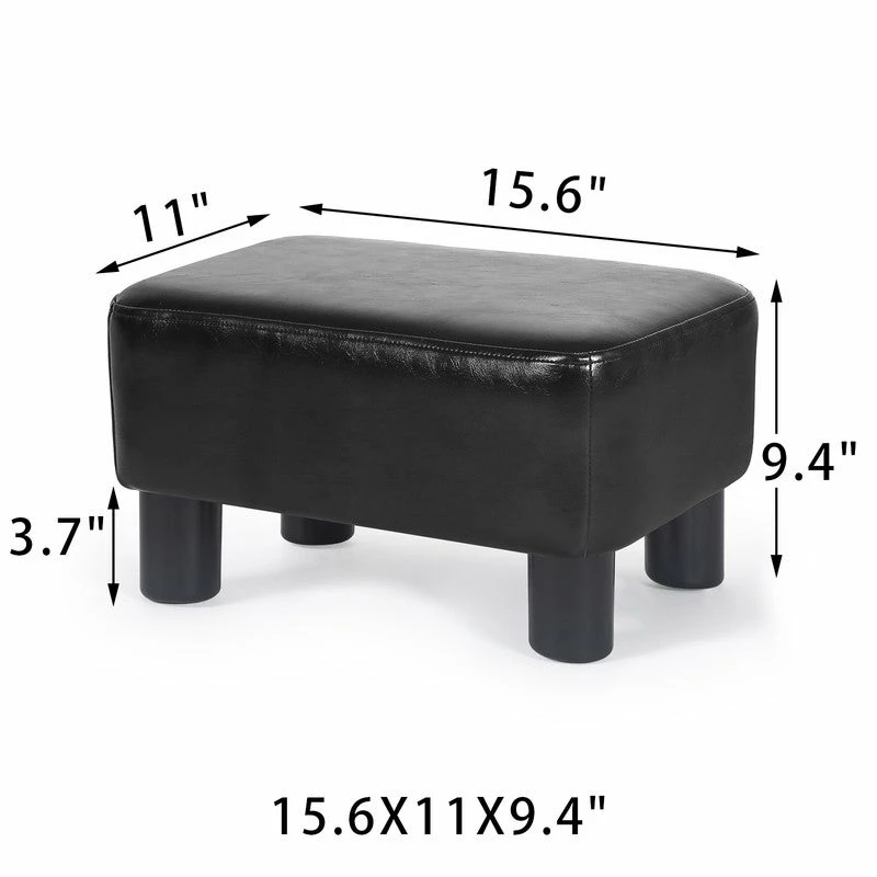 Flash Sale 🥰 Adeco Small Rectangle Footstool PU Leather Ottoman Footrest Modern Black 🎁 6 Flash Sale 🥰 Adeco Small Rectangle Footstool PU Leather Ottoman Footrest Modern Black 🎁 - Image 4