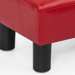 Flash Sale 🔥 Adeco Small Rectangular Ottoman Modern PU Leather Footrest Stool Chair Blue 💯 -Adeco Shop Adeco Small Rectangular Ottoman Modern PU Leather Footrest Stool Chair 13