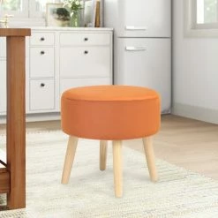 Best Pirce ✔️ Adeco Small Round Fabric Foot Stool Ottoman Soft Padded Seat Footrest Black/white ✔️ -Adeco Shop Adeco Small Round Fabric Foot Stool Ottoman Soft Padded Seat Footrest 10