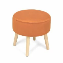 Best Pirce ✔️ Adeco Small Round Fabric Foot Stool Ottoman Soft Padded Seat Footrest Black/white ✔️ -Adeco Shop Adeco Small Round Fabric Foot Stool Ottoman Soft Padded Seat Footrest 14