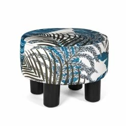 Best reviews of 👍 Adeco Small Round Ottoman Fabric Footrest Modern Padded Footstool ❤️ -Adeco Shop Adeco Small Round Ottoman Fabric Footrest Modern Padded Footstool 3