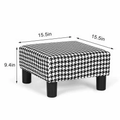 Deals ⭐ Adeco Small Square Footstool Ottoman Modern Fabric Footrest Stool Black/white 😉 -Adeco Shop Adeco Small Square Footstool Ottoman Modern Fabric Footrest Stool 13