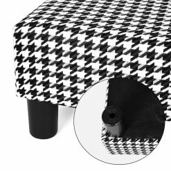 Deals ⭐ Adeco Small Square Footstool Ottoman Modern Fabric Footrest Stool Black/white 😉 -Adeco Shop Adeco Small Square Footstool Ottoman Modern Fabric Footrest Stool 14