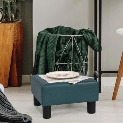 Deals ⭐ Adeco Small Square Footstool Ottoman Modern Fabric Footrest Stool Black/white 😉 -Adeco Shop Adeco Small Square Footstool Ottoman Modern Fabric Footrest Stool 4