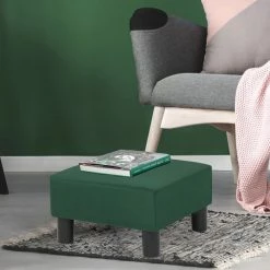 Deals ⭐ Adeco Small Square Footstool Ottoman Modern Fabric Footrest Stool Black/white 😉 -Adeco Shop Adeco Small Square Footstool Ottoman Modern Fabric Footrest Stool 6