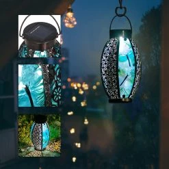 Budget ❤️ Adeco Solar Lantern Outdoor Hanging Lights Butterfly 🛒 -Adeco Shop Adeco Solar Lantern Outdoor Hanging Lights 3