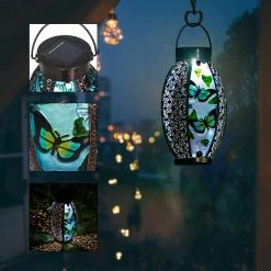 Budget ❤️ Adeco Solar Lantern Outdoor Hanging Lights Butterfly 🛒 -Adeco Shop Adeco Solar Lantern Outdoor Hanging Lights 4