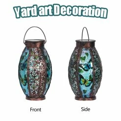 Budget ❤️ Adeco Solar Lantern Outdoor Hanging Lights Butterfly 🛒 -Adeco Shop Adeco Solar Lantern Outdoor Hanging Lights 7
