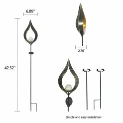 Best Sale 🌟 Adeco Solar Lights Garden Metal Stake ⭐ -Adeco Shop Adeco Solar Lights Garden Metal Stake 3