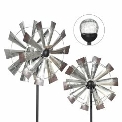 Coupon 👏 Adeco Solar Metal Wind Spinner Garden Stake With LED Lights ✨ -Adeco Shop Adeco Solar Metal Wind Spinner Garden Stake with LED Lights 4