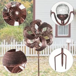 New 😍 Adeco Solar Wind Spinner 59 Inch Outdoor Metal Stake Yard Spinners 🔔 10 New 😍 Adeco Solar Wind Spinner 59 Inch Outdoor Metal Stake Yard Spinners 🔔 -Adeco Shop Adeco Solar Wind Spinner 59 Inch Outdoor Metal Stake Yard Spinners 3