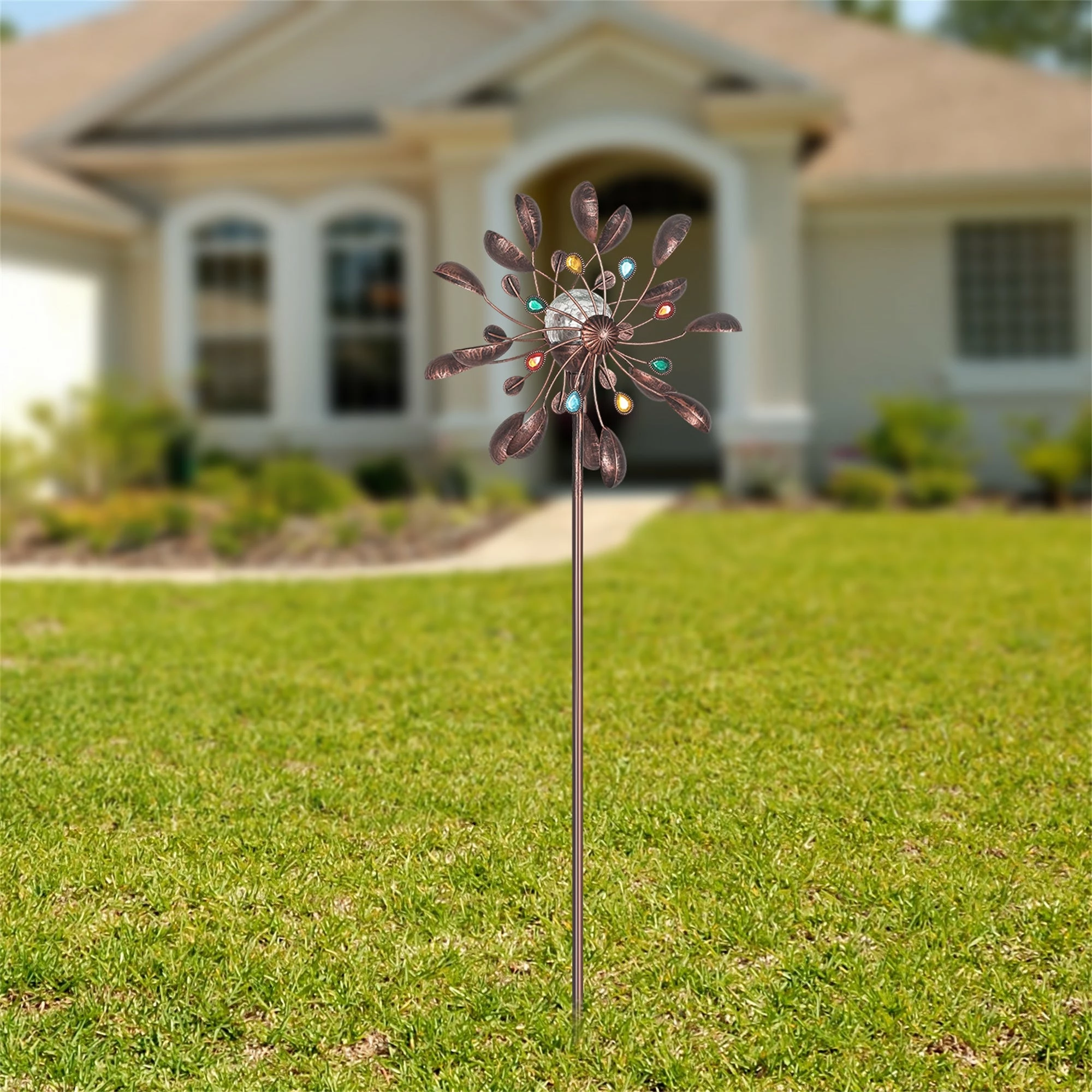 Coupon ⌛ Adeco Solar Wind Spinner 59 Inch Outdoor Metal Stake With LED Lights 🌟 4 Coupon ⌛ Adeco Solar Wind Spinner 59 Inch Outdoor Metal Stake With LED Lights 🌟 - Image 2