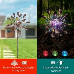 Coupon ⌛ Adeco Solar Wind Spinner 59 Inch Outdoor Metal Stake With LED Lights 🌟 18 Coupon ⌛ Adeco Solar Wind Spinner 59 Inch Outdoor Metal Stake With LED Lights 🌟 -Adeco Shop Adeco Solar Wind Spinner 59 Inch Outdoor Metal Stake with LED Lights 2