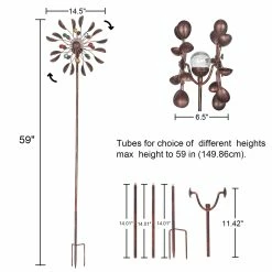Coupon ⌛ Adeco Solar Wind Spinner 59 Inch Outdoor Metal Stake With LED Lights 🌟 22 Coupon ⌛ Adeco Solar Wind Spinner 59 Inch Outdoor Metal Stake With LED Lights 🌟 -Adeco Shop Adeco Solar Wind Spinner 59 Inch Outdoor Metal Stake with LED Lights 6