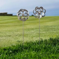 Best deal ⭐ Adeco Solar Wind Spinner Metal Stake With LED Lights 🥰 -Adeco Shop Adeco Solar Wind Spinner Metal Stake with LED Lights 4