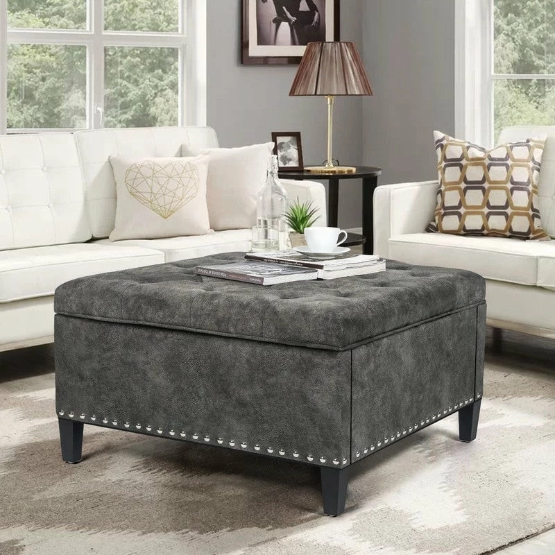 Budget 🔔 Adeco Square Contemporary Accent Storage Ottomans Assemble Required 🔔 3 Budget 🔔 Adeco Square Contemporary Accent Storage Ottomans Assemble Required 🔔