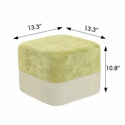 Buy π Adeco Square Fabric Ottoman Two-Color Stitching Footrest Stool Green/beige π 31 Buy π Adeco Square Fabric Ottoman Two-Color Stitching Footrest Stool Green/beige π -Adeco Shop Adeco Square Fabric Ottoman Two Color Stitching Footrest Stool 14