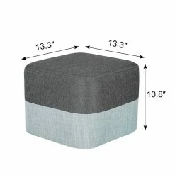 Buy π Adeco Square Fabric Ottoman Two-Color Stitching Footrest Stool Green/beige π 19 Buy π Adeco Square Fabric Ottoman Two-Color Stitching Footrest Stool Green/beige π -Adeco Shop Adeco Square Fabric Ottoman Two Color Stitching Footrest Stool 2