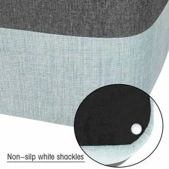 Buy π Adeco Square Fabric Ottoman Two-Color Stitching Footrest Stool Green/beige π 20 Buy π Adeco Square Fabric Ottoman Two-Color Stitching Footrest Stool Green/beige π -Adeco Shop Adeco Square Fabric Ottoman Two Color Stitching Footrest Stool 3