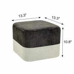 Buy π Adeco Square Fabric Ottoman Two-Color Stitching Footrest Stool Green/beige π 25 Buy π Adeco Square Fabric Ottoman Two-Color Stitching Footrest Stool Green/beige π -Adeco Shop Adeco Square Fabric Ottoman Two Color Stitching Footrest Stool 8
