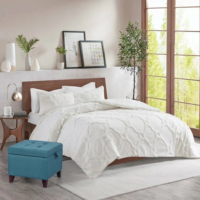 New 😍 Adeco Square Fabric Storage Ottoman With Tufted Flip Top, 18x18x15, Deep Blue 👏 5 New 😍 Adeco Square Fabric Storage Ottoman With Tufted Flip Top, 18x18x15, Deep Blue 👏 - Image 3