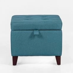 New 😍 Adeco Square Fabric Storage Ottoman With Tufted Flip Top, 18x18x15, Deep Blue 👏 16 New 😍 Adeco Square Fabric Storage Ottoman With Tufted Flip Top, 18x18x15, Deep Blue 👏 -Adeco Shop Adeco Square Fabric Storage Ottoman with Tufted Flip Top2C 18x18x152C Deep Blue 6