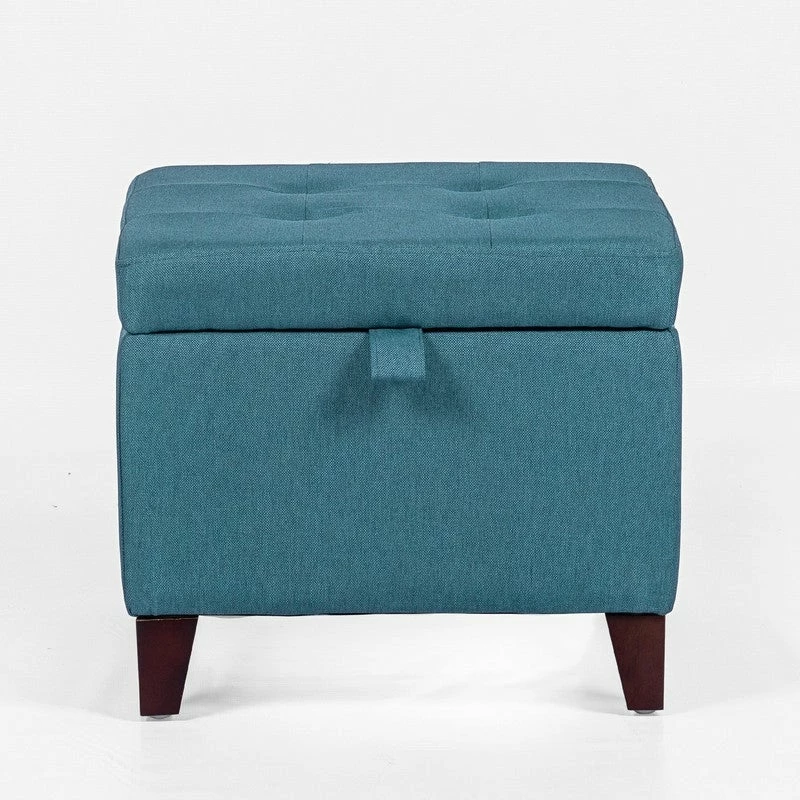 New 😍 Adeco Square Fabric Storage Ottoman With Tufted Flip Top, 18x18x15, Deep Blue 👏 9 New 😍 Adeco Square Fabric Storage Ottoman With Tufted Flip Top, 18x18x15, Deep Blue 👏 - Image 7