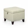 Outlet 🛒 Adeco Square Fabric Storage Ottoman With Tufted Flip Top 😉 -Adeco Shop Adeco Square Fabric Storage Ottoman with Tufted Flip Top2C 18x18x152C Rice White