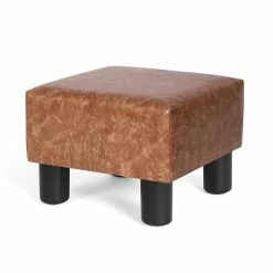 Deals 😉 Adeco Square Footrest Footstool Faux Leather Ottoman For Living Room 🎉 -Adeco Shop Adeco Square Footrest Footstool Faux Leather Ottoman for Living Room 2
