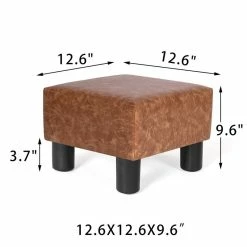 Deals 😉 Adeco Square Footrest Footstool Faux Leather Ottoman For Living Room 🎉 -Adeco Shop Adeco Square Footrest Footstool Faux Leather Ottoman for Living Room 3