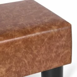 Deals 😉 Adeco Square Footrest Footstool Faux Leather Ottoman For Living Room 🎉 -Adeco Shop Adeco Square Footrest Footstool Faux Leather Ottoman for Living Room 4
