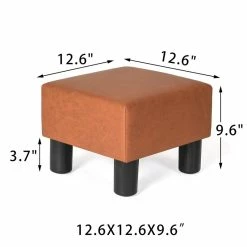 Promo 🧨 Adeco Square Footrest Stool Faux Leather Ottoman For Living Room ❤️ -Adeco Shop Adeco Square Footrest Stool Faux Leather Ottoman for Living Room 3