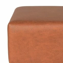 Promo 🧨 Adeco Square Footrest Stool Faux Leather Ottoman For Living Room ❤️ -Adeco Shop Adeco Square Footrest Stool Faux Leather Ottoman for Living Room 7