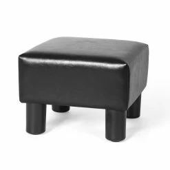 Outlet ⭐ Adeco Footrest Stool Faux Leather Ottoman With Thick Upholstery Brown 🛒 19 Outlet ⭐ Adeco Footrest Stool Faux Leather Ottoman With Thick Upholstery Brown 🛒 -Adeco Shop Adeco Square Footrest Stool Faux Leather Ottoman with Thick Upholstery 2