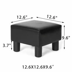 Outlet ⭐ Adeco Footrest Stool Faux Leather Ottoman With Thick Upholstery Brown 🛒 20 Outlet ⭐ Adeco Footrest Stool Faux Leather Ottoman With Thick Upholstery Brown 🛒 -Adeco Shop Adeco Square Footrest Stool Faux Leather Ottoman with Thick Upholstery 3
