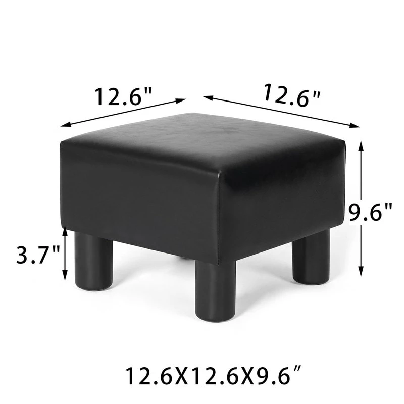 Outlet ⭐ Adeco Footrest Stool Faux Leather Ottoman With Thick Upholstery Brown 🛒 6 Outlet ⭐ Adeco Footrest Stool Faux Leather Ottoman With Thick Upholstery Brown 🛒 - Image 4