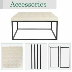 Best Sale 🌟 Adeco Square Ottoman Bench Button Tufted Upholstered Foot Rest Stool 🤩 -Adeco Shop Adeco Square Ottoman Bench Button Tufted Upholstered Foot Rest Stool 5