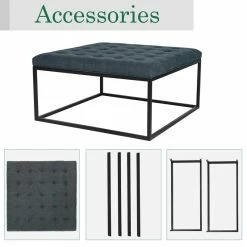 Coupon ⭐ Adeco Square Ottoman Button Tufted Upholstered Fabric Foot Rest Stool ✨ -Adeco Shop Adeco Square Ottoman Button Tufted Upholstered Fabric Foot Rest Stool 5