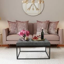 Coupon 🎉 Adeco Square Ottoman Coffee Table Metal Base Velvet Fabric Footstool ⌛ -Adeco Shop Adeco Square Ottoman Coffee Table Metal Base Velvet Fabric Footstool 3