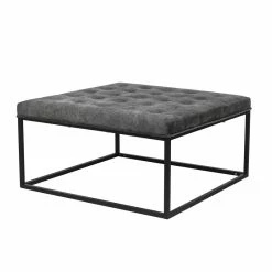 Coupon 🎉 Adeco Square Ottoman Coffee Table Metal Base Velvet Fabric Footstool ⌛ -Adeco Shop Adeco Square Ottoman Coffee Table Metal Base Velvet Fabric Footstool 5